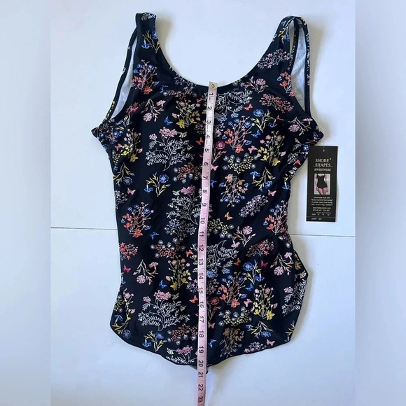 NWT Black Floral Shore Shapes Swim Dress Women Size 12 - Picture 7 of 7